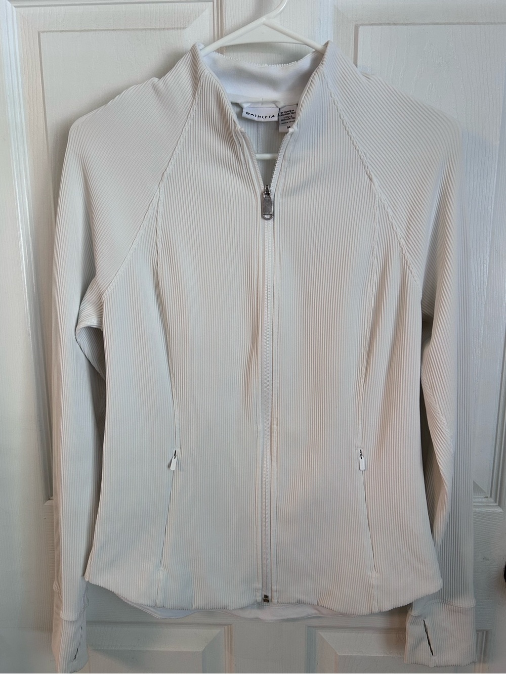 Athleta Full Zip Mock Neck Ribbed Jacket Women’s Medium